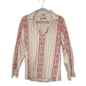 Vintage Guess Western Boho Embroidered Popover Top Blouse Small